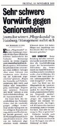 KURIER Veröffentlichung zum Pflegeskandal vom 18.11.2005