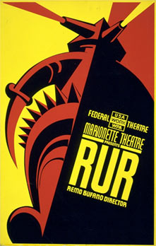 R.U.R. - Aufführungsplakat aus den 1930er Jahren